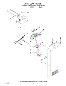 11 - Air Flow Parts parts for Whirlpool Refrigerator GSC25C4EYW01 from AppliancePartsPros.com