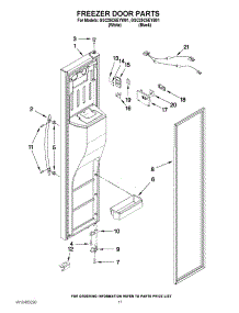 07 - Freezer Door Parts parts for Whirlpool Refrigerator GSC25C5EYW01 from AppliancePartsPros.com
