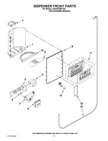 08 - Dispenser Front Parts parts for Whirlpool Refrigerator GSC25C5EYY02 from AppliancePartsPros.com
