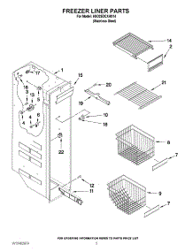 04 - Freezer Liner Parts parts for Whirlpool Refrigerator 6GD25DCXHS14 from AppliancePartsPros.com
