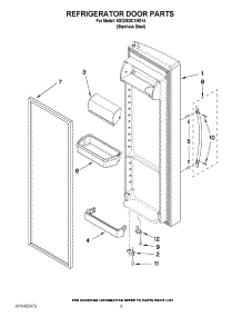 06 - Refrigerator Door Parts parts for Whirlpool Refrigerator 6GD25DCXHS14 from AppliancePartsPros.com