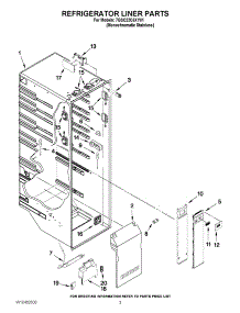 02 - Refrigerator Liner Parts parts for Whirlpool Refrigerator 7GSC22C6XY01 from AppliancePartsPros.com