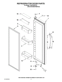 06 - Refrigerator Door Parts parts for Whirlpool Refrigerator 7GSC22C6XY01 from AppliancePartsPros.com
