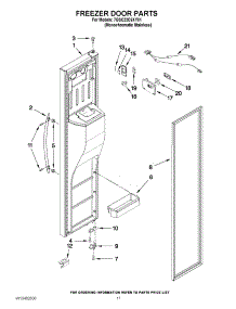 07 - Freezer Door Parts parts for Whirlpool Refrigerator 7GSC22C6XY01 from AppliancePartsPros.com