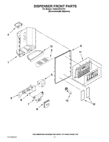08 - Dispenser Front Parts parts for Whirlpool Refrigerator 7GSC22C6XY01 from AppliancePartsPros.com