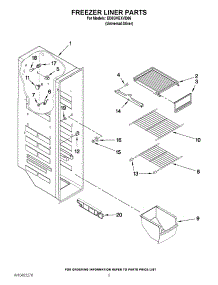 04 - Freezer Liner Parts parts for Whirlpool Refrigerator ED5GVEXVD06 from AppliancePartsPros.com