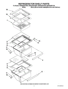 03 - Refrigerator Shelf Parts parts for Whirlpool Refrigerator WSR25D2RYW00 from AppliancePartsPros.com