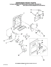 08 - Dispenser Front Parts parts for Whirlpool Refrigerator WSR25D2RYW00 from AppliancePartsPros.com