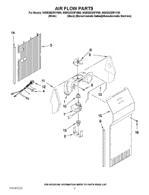 10 - Air Flow Parts parts for Whirlpool Refrigerator WSR25D2RYW00 from AppliancePartsPros.com