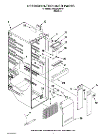 02 - Refrigerator Liner Parts parts for Whirlpool Refrigerator 7WSC21C4XY01 from AppliancePartsPros.com