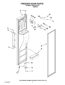 07 - Freezer Door Parts parts for Whirlpool Refrigerator 7WSC21C4XY01 from AppliancePartsPros.com