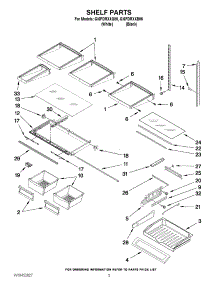03 - Shelf Parts parts for Whirlpool Refrigerator GI6FDRXXQ05 from AppliancePartsPros.com