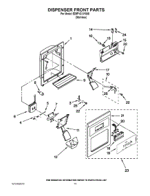 08 - Dispenser Front Parts parts for Whirlpool Refrigerator ED5FVGXWS08 from AppliancePartsPros.com