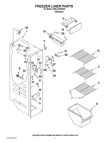 04 - Freezer Liner Parts parts for Whirlpool Refrigerator ED5LVAXWS04 from AppliancePartsPros.com