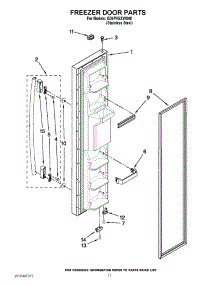 07 - Freezer Door Parts parts for Whirlpool Refrigerator ED5PVEXWS08 from AppliancePartsPros.com
