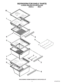 03 - Refrigerator Shelf Parts parts for Whirlpool Refrigerator 6WSC20C6YY00 from AppliancePartsPros.com