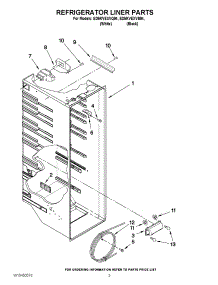 02 - Refrigerator Liner Parts parts for Whirlpool Refrigerator ED5KVEXVQ04 from AppliancePartsPros.com
