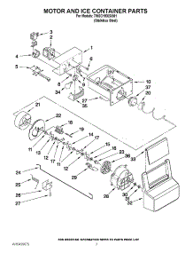 05 - Motor And Ice Container Parts parts for Whirlpool Refrigerator 7WSC19D2XS01 from AppliancePartsPros.com
