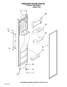 07 - Freezer Door Parts parts for Whirlpool Refrigerator 7WSC19D2XS01 from AppliancePartsPros.com
