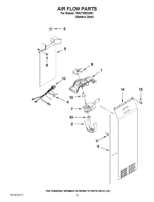11 - Air Flow Parts parts for Whirlpool Refrigerator 7WSC19D2XS01 from AppliancePartsPros.com