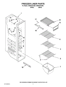 04 - Freezer Liner Parts parts for Whirlpool Refrigerator ED5KVEXVB04 from AppliancePartsPros.com