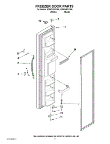 07 - Freezer Door Parts parts for Whirlpool Refrigerator ED5KVEXVB04 from AppliancePartsPros.com