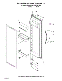 06 - Refrigerator Door Parts parts for Whirlpool Refrigerator ED5KVEXVQ04 from AppliancePartsPros.com