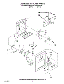 08 - Dispenser Front Parts parts for Whirlpool Refrigerator ED5KVEXVQ04 from AppliancePartsPros.com