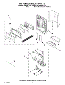 08 - Dispenser Front Parts parts for Whirlpool Refrigerator GI6FARXXB04 from AppliancePartsPros.com