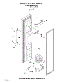 06 - Freezer Door Parts parts for Whirlpool Refrigerator 6GD5SHGXSS07 from AppliancePartsPros.com