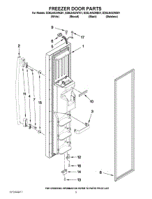 06 - Freezer Door Parts parts for Whirlpool Refrigerator ED5LHAXWB01 from AppliancePartsPros.com