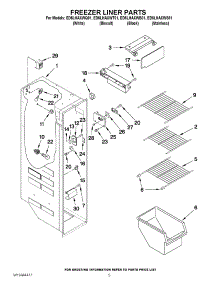 04 - Freezer Liner Parts parts for Whirlpool Refrigerator ED5LHAXWQ01 from AppliancePartsPros.com