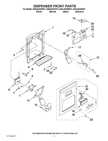 07 - Dispenser Front Parts parts for Whirlpool Refrigerator ED5LHAXWQ01 from AppliancePartsPros.com