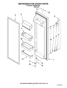 06 - Refrigerator Door Parts parts for Whirlpool Refrigerator GS2KVAXVS03 from AppliancePartsPros.com