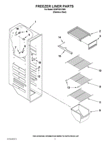 04 - Freezer Liner Parts parts for Whirlpool Refrigerator ED5PVEXVS05 from AppliancePartsPros.com