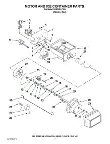05 - Motor And Ice Container Parts parts for Whirlpool Refrigerator ED5PVEXVS05 from AppliancePartsPros.com