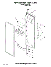 06 - Refrigerator Door Parts parts for Whirlpool Refrigerator ED5PVEXVS05 from AppliancePartsPros.com