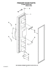 07 - Freezer Door Parts parts for Whirlpool Refrigerator ED5PVEXVS05 from AppliancePartsPros.com