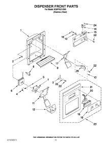 08 - Dispenser Front Parts parts for Whirlpool Refrigerator ED5PVEXVS05 from AppliancePartsPros.com