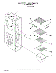 04 - Freezer Liner Parts parts for Whirlpool Refrigerator ED5FHEXVS04 from AppliancePartsPros.com