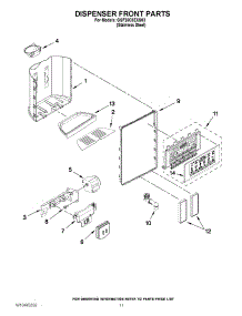 08 - Dispenser Front Parts parts for Whirlpool Refrigerator GSF26C5EXS03 from AppliancePartsPros.com