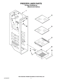 04 - Freezer Liner Parts parts for Whirlpool Refrigerator GSF26C4EXY03 from AppliancePartsPros.com