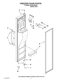 07 - Freezer Door Parts parts for Whirlpool Refrigerator GSF26C4EXS03 from AppliancePartsPros.com