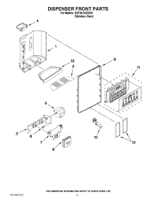 08 - Dispenser Front Parts parts for Whirlpool Refrigerator GSF26C4EXS03 from AppliancePartsPros.com
