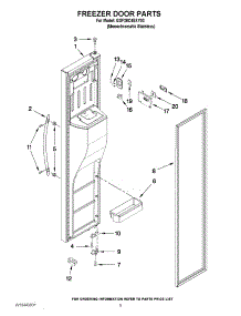 07 - Freezer Door Parts parts for Whirlpool Refrigerator GSF26C4EXY03 from AppliancePartsPros.com