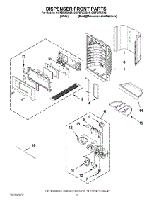 08 - Dispenser Front Parts parts for Whirlpool Refrigerator GI6FDRXXY04 from AppliancePartsPros.com