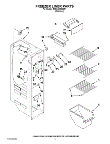 04 - Freezer Liner Parts parts for Whirlpool Refrigerator ED5LHAXWS07 from AppliancePartsPros.com