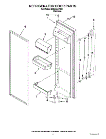 06 - Refrigerator Door Parts parts for Whirlpool Refrigerator ED5LHAXWS07 from AppliancePartsPros.com