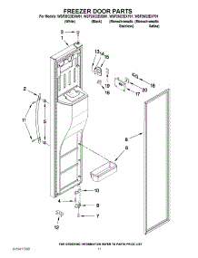 07 - Freezer Door Parts parts for Whirlpool Refrigerator WSF26C2EXF01 from AppliancePartsPros.com