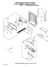 08 - Dispenser Front Parts parts for Whirlpool Refrigerator GI6SDRXXB04 from AppliancePartsPros.com